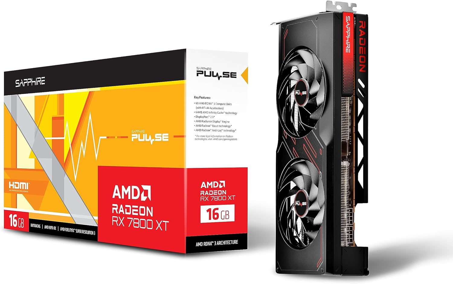 Sapphire Pulse AMD Radeon RX 7800 XT 16GB Sapphire Pulse AMD Radeon RX 7800 XT 16GB